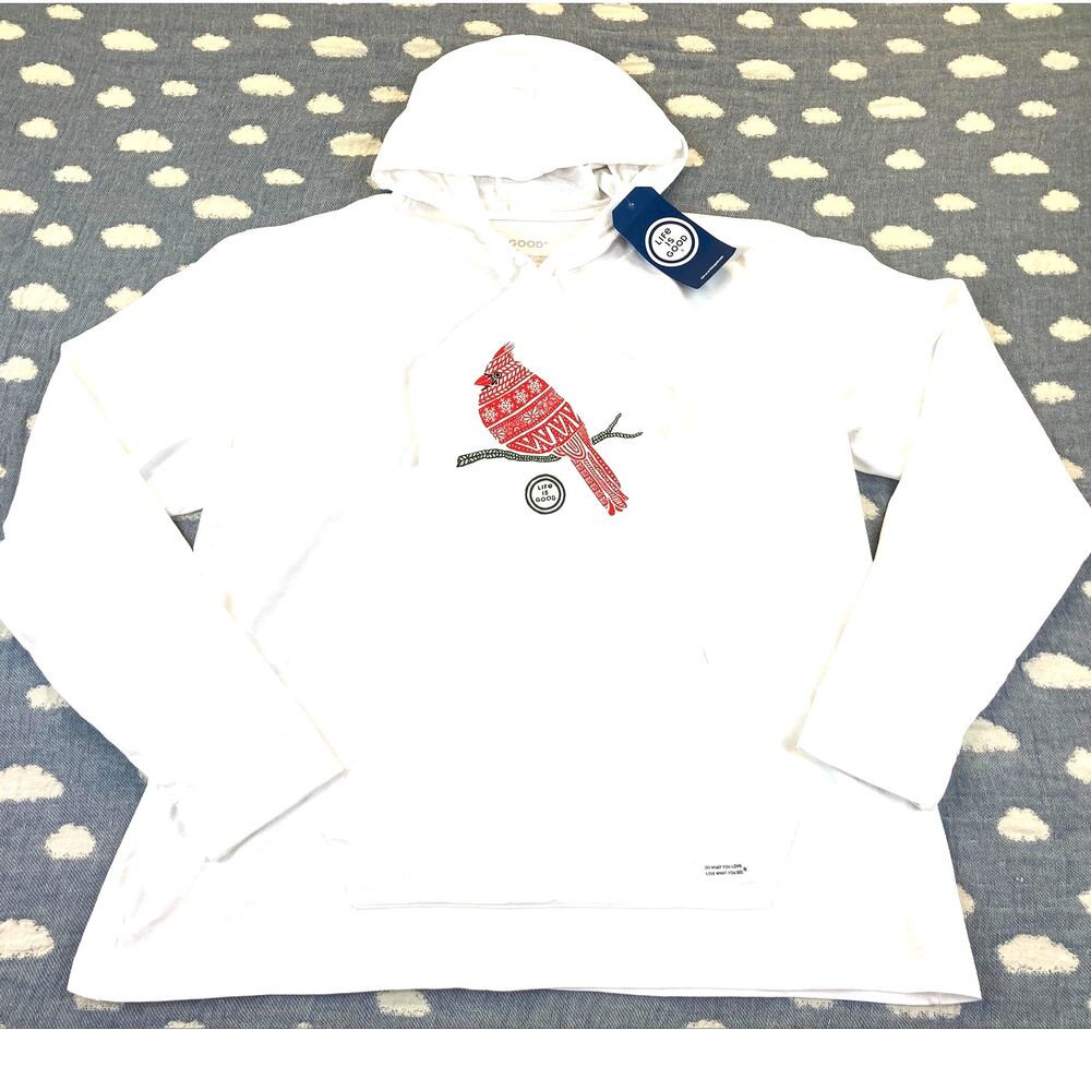 Life Is Good Crusher Tee Hoodie Cardinal Bird Size XXL NWT